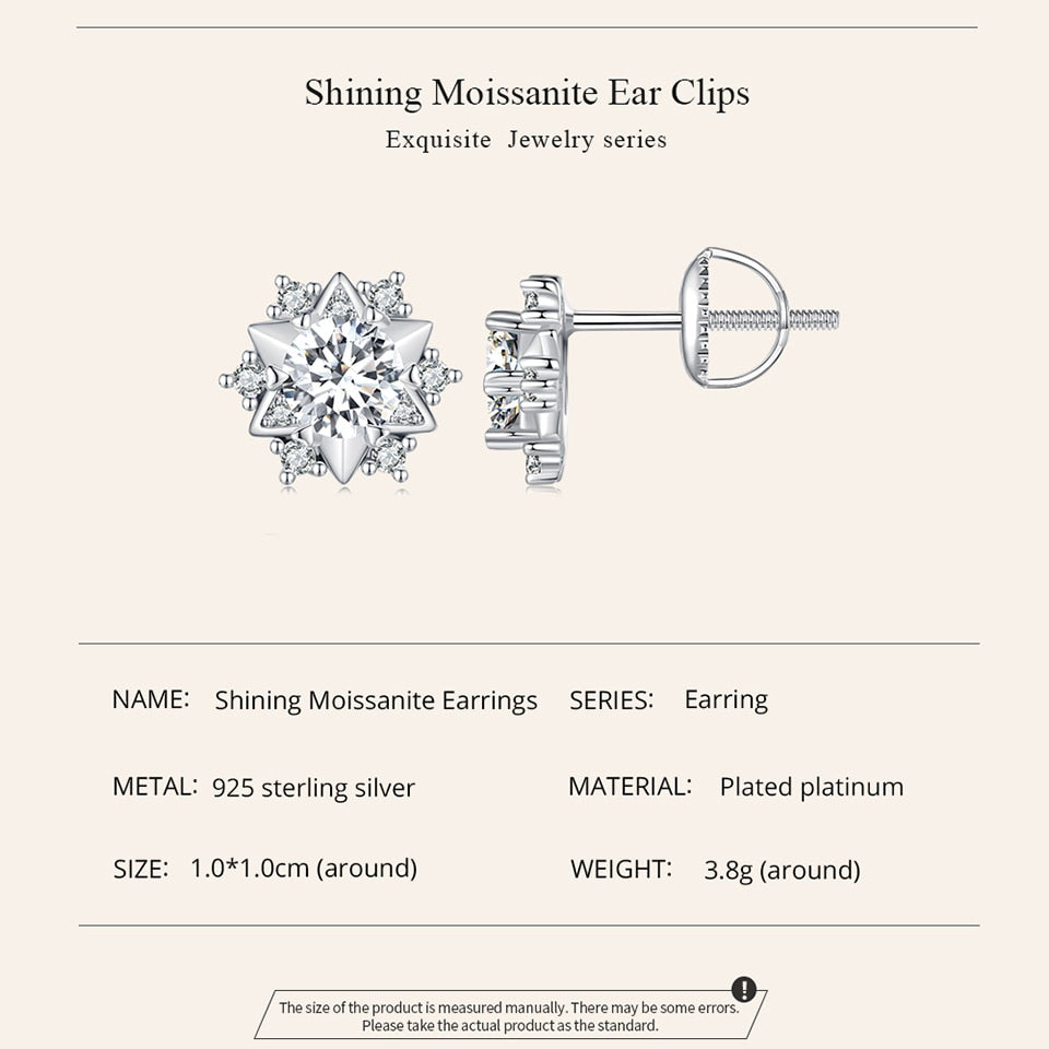 Snowflake Moissanite Earing