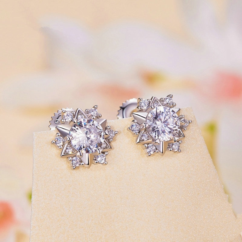 Snowflake Moissanite Earing