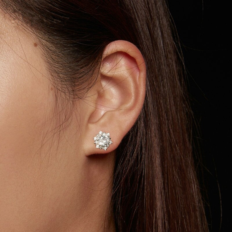 Snowflake Moissanite Earing