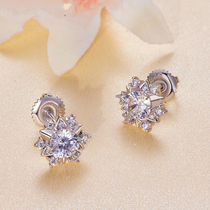 Snowflake Moissanite Earing