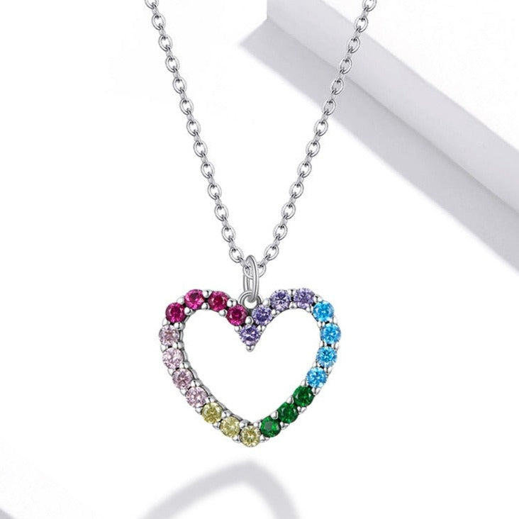 Rainbow Heart Necklace