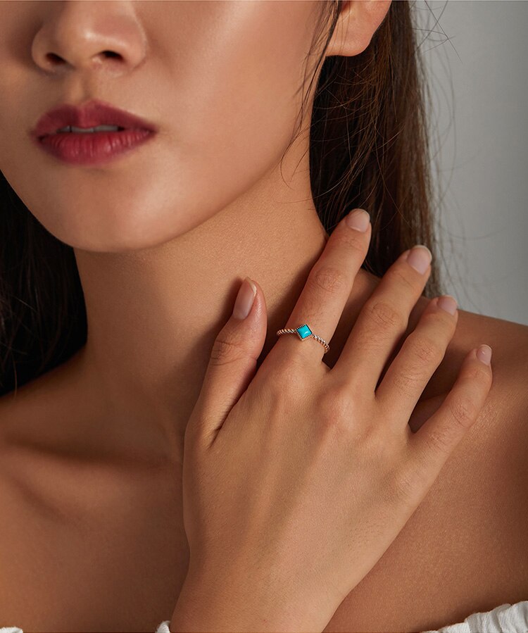 Turquoise Geometric Ring