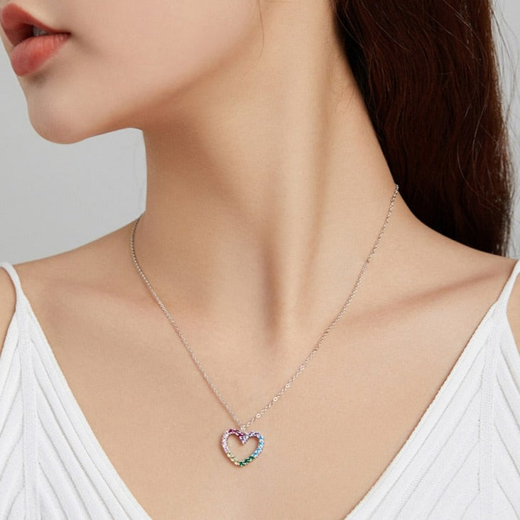 Rainbow Heart Necklace