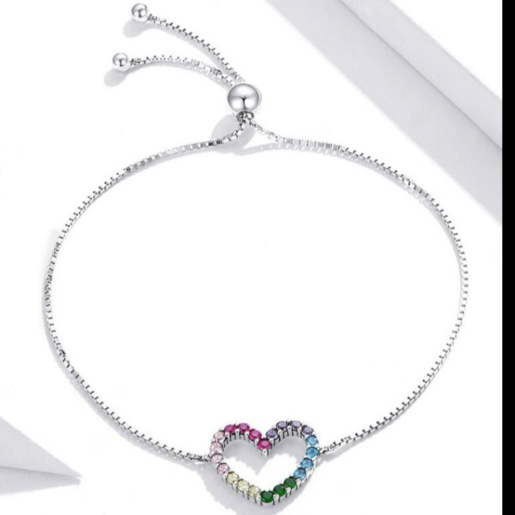 Rainbow Heart Bracelet