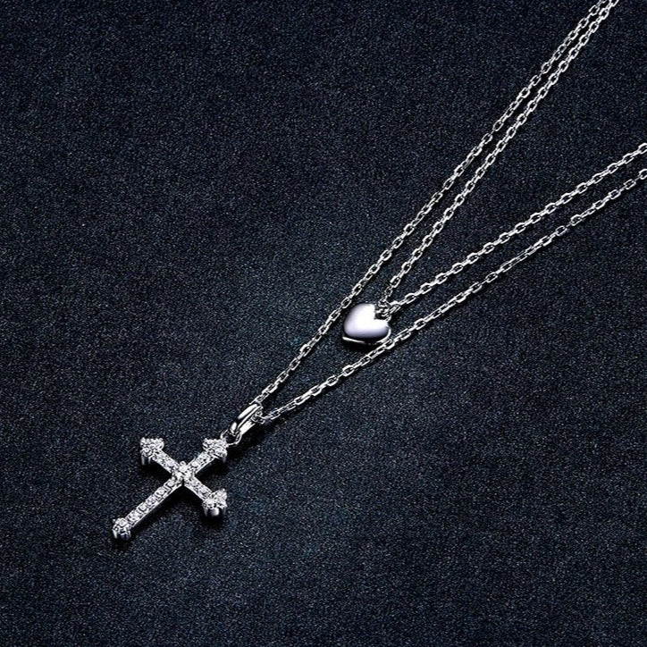 Cross and Heart Necklace