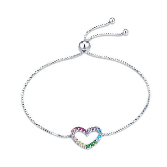 Rainbow Heart Bracelet