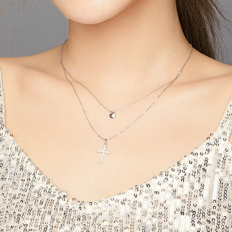 Cross and Heart Necklace