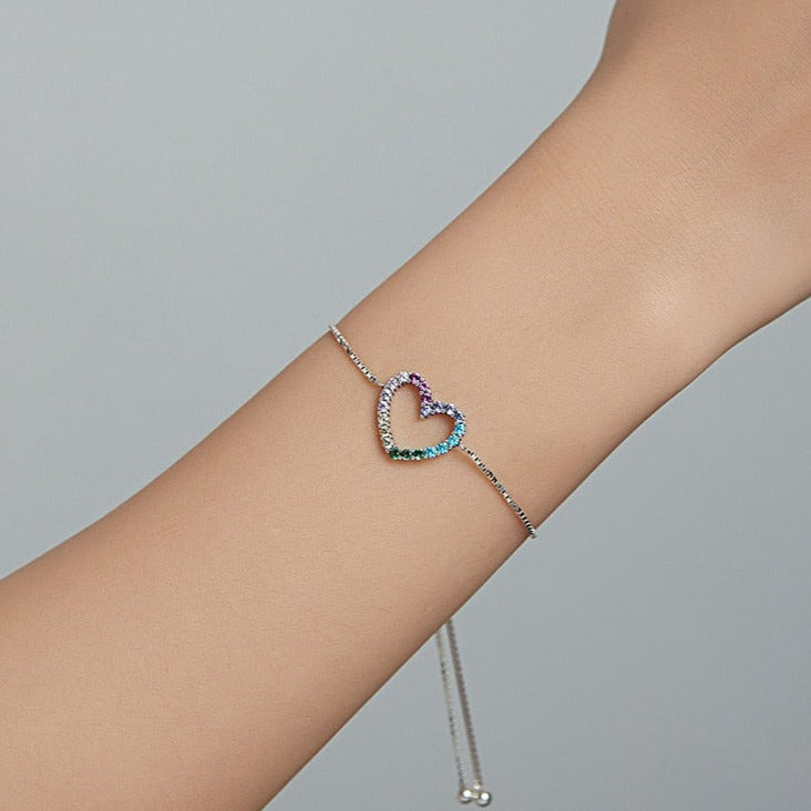 Rainbow Heart Bracelet