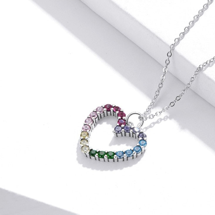 Rainbow Heart Necklace