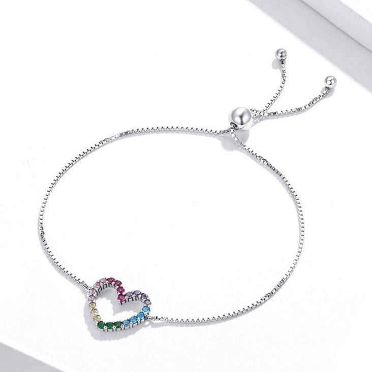 Rainbow Heart Bracelet