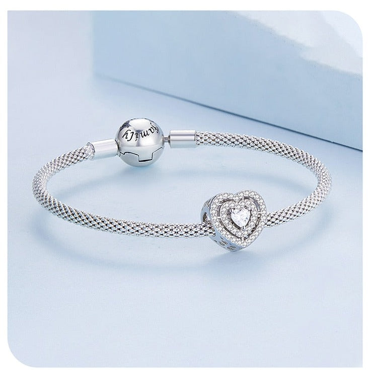 Silver Heart Bead